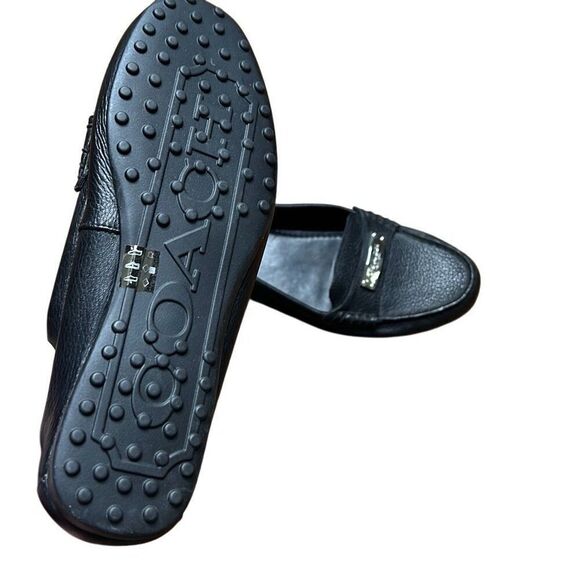 New Coach Fredrica Leather Slip On Loafers Black 6.5B - Picture 6 of 6